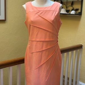 Calvin Klein Peach Sleeveless Midi Dress